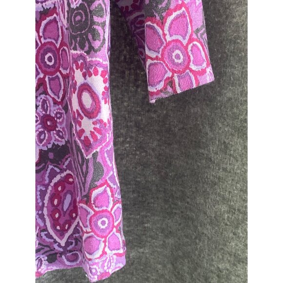 Woman August Silk Purple Paisley Floral Blend Pullover  3/4 Sleeve 3X - Picture 5 of 8